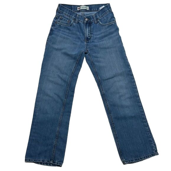 Levi Strauss 505 Boys Size 14 27x27 Blue Denim Jeans Levi’s Straight Leg - Picture 1 of 12